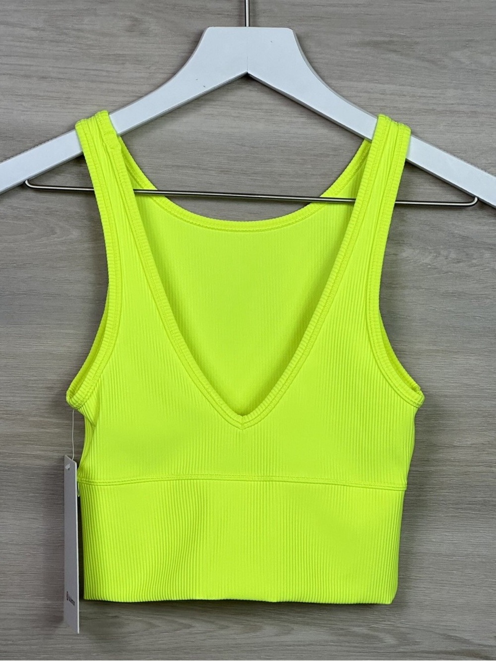 lululemon athletica Neon Yellow Ribbed V-Neck Tank Top
